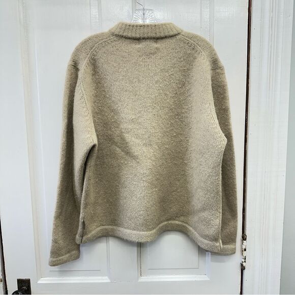 Woolrich cream wool 1/4 zip sweater men's large - Picture 2 of 4